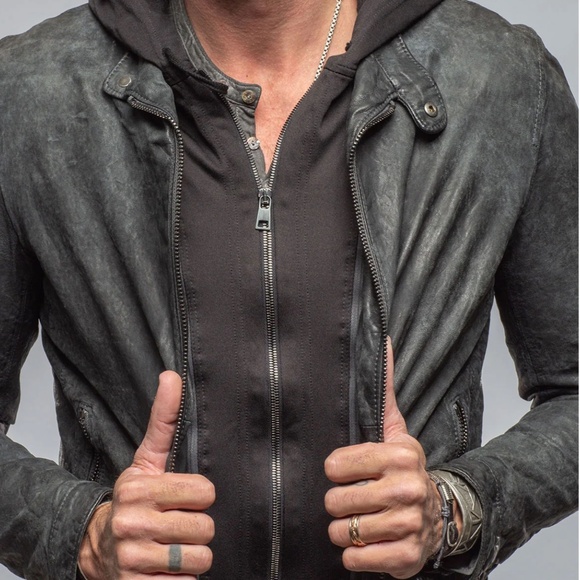 Mens Gimo's Charcoal Moto Jacket - Made in Italy - NWT - Picture 6 of 7